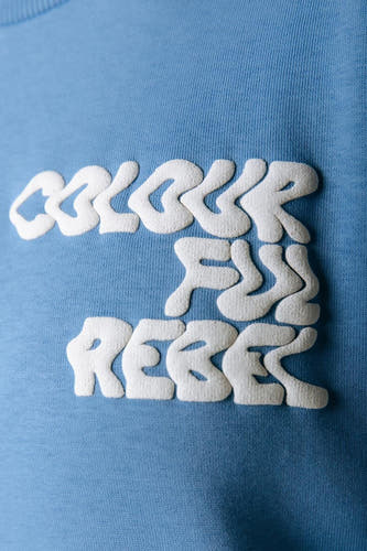 Sweat col O - bleu