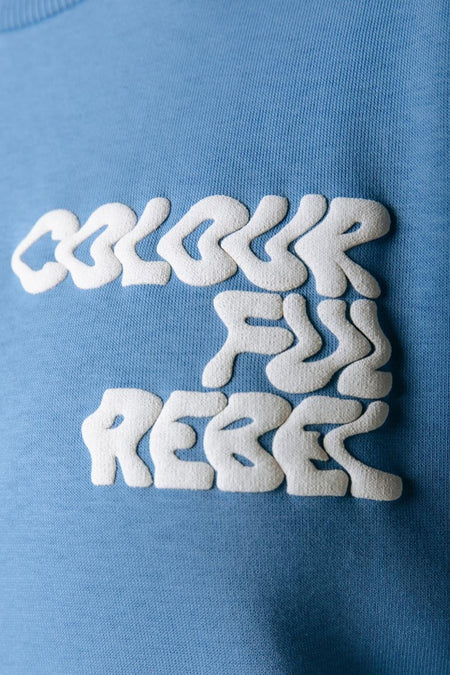 Sweat col O - bleu