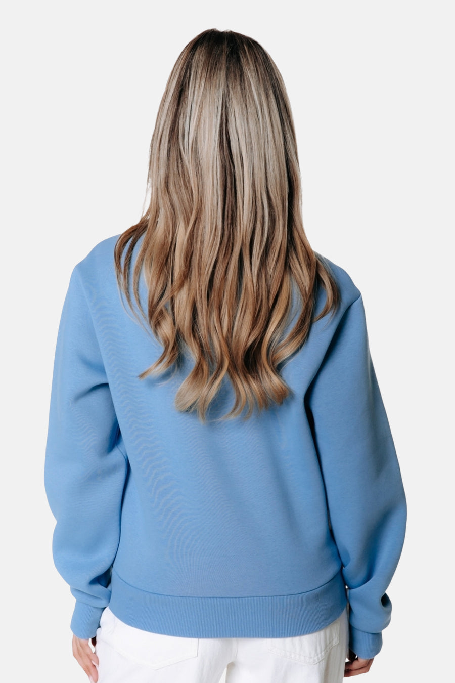 Sweat col O - bleu