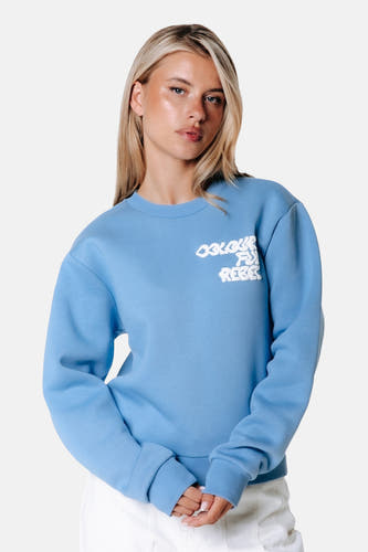 Sweat col O - bleu
