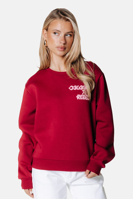 Sweat col O rouge - COLOURFUL REBEL
