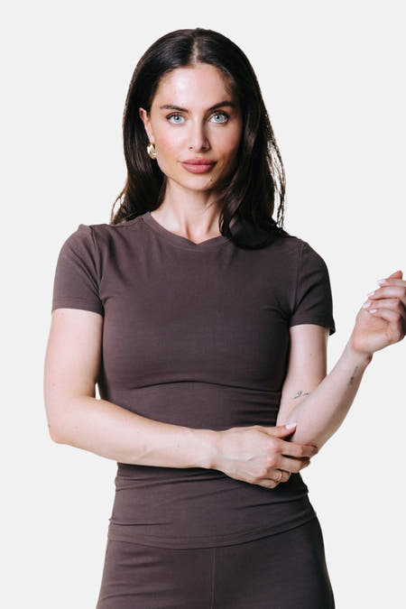 T-shirt à manches courtes - brun