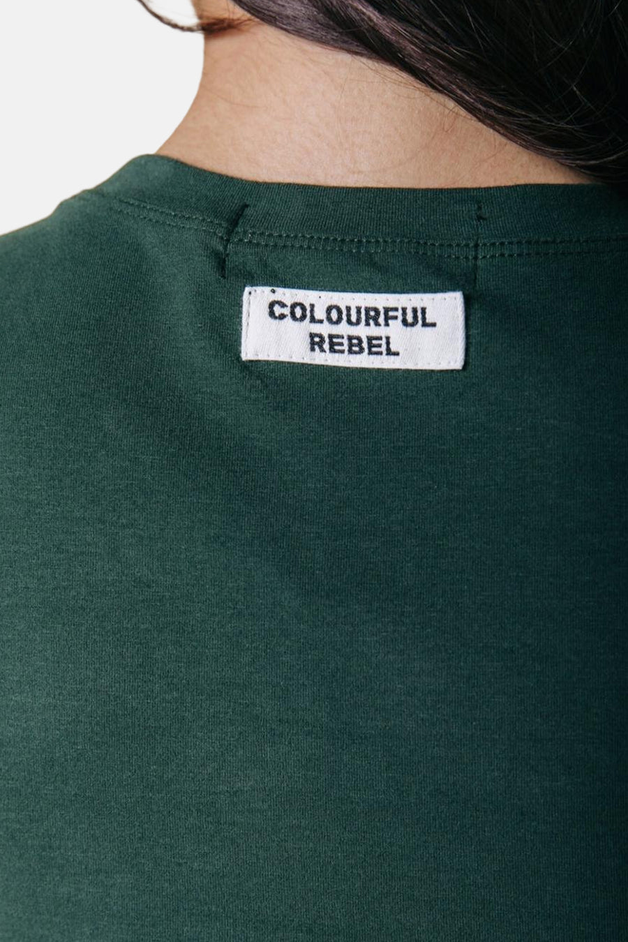 Groen T-shirt met korte mouwen van COLOURFUL REBEL, met merklabel in de nek.