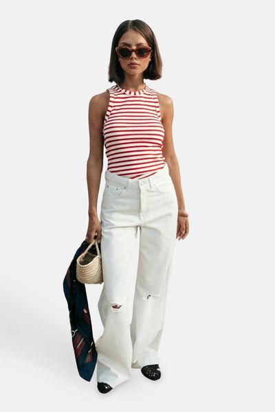 Top (sans manches) Rouge - COLOURFUL REBEL