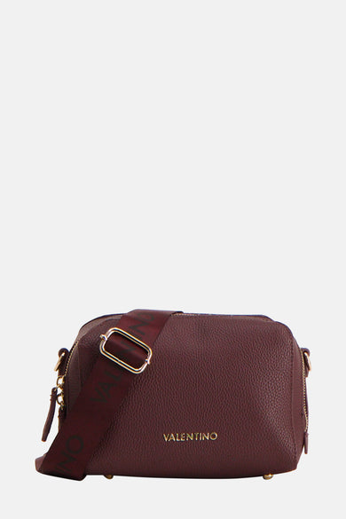 Manteau de Bordeaux VALENTINO BAGS avec des détails dorés et une bandoulière avec logo.