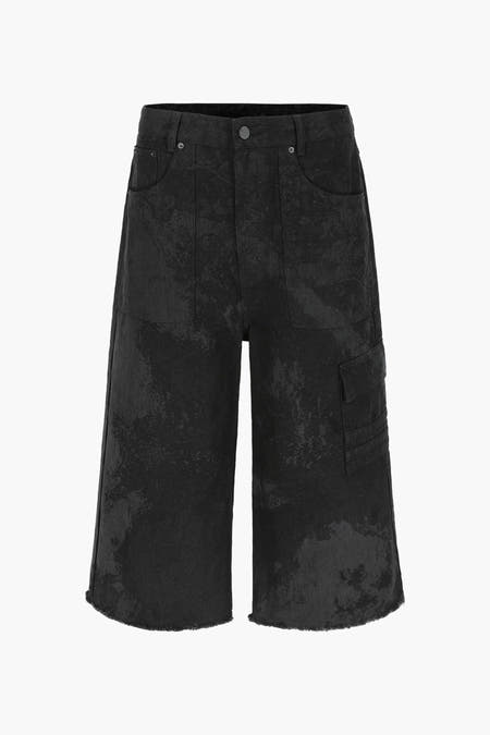 Jean large en denim de YOUNG DESIGNERS X ZEB, avec poche cargo et ourlet déchiré.