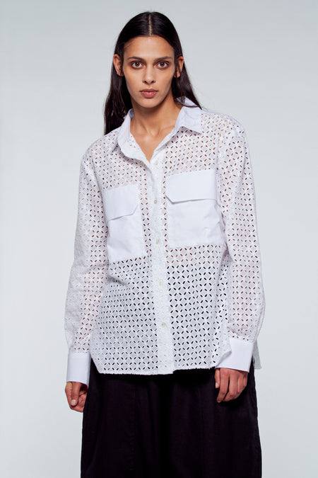 Chemise &agrave; manches longues - blanc