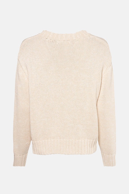 Pull à col rond - beige