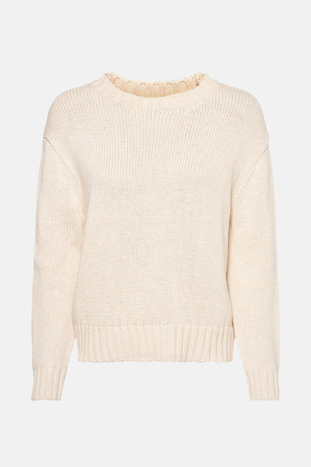 Pull à col rond - beige