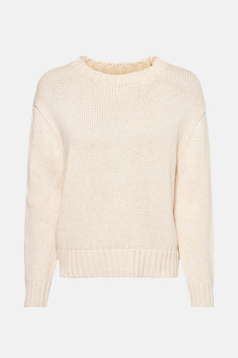 Pull à col rond - beige